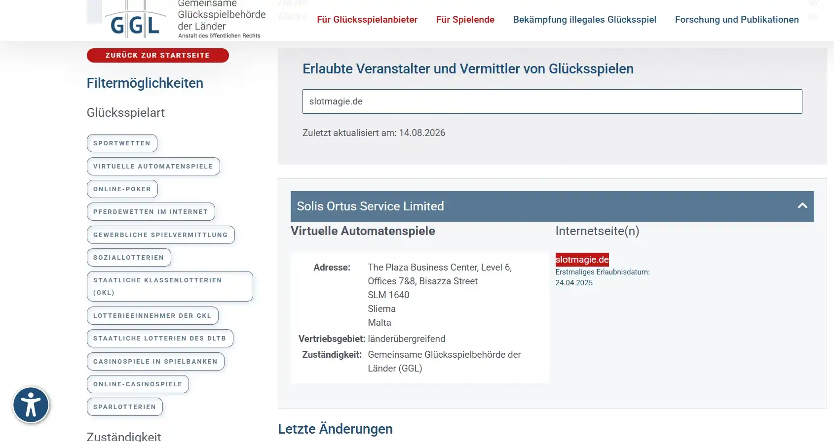 GGL-Whitelist zur Prüfung erlaubter Glücksspielanbieter und Domains in Deutschland